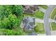 An aerial view shows the layout of the house, the patio, and the surrounding greenery at 4170 Haynes Mill Nw Ct, Kennesaw, GA 30144