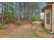 Landscaped backyard featuring mature trees and a partially wooded area at 2760 Lions Gate Dr, Cumming, GA 30041