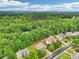 An aerial perspective of a home surrounded by a dense forest of trees, creating a private and serene setting at 3874 Lost Oak Dr, Buford, GA 30519