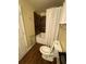 Cozy bathroom features a shower-over-tub and a modern toilet at 3753 Soapstone Rd, Decatur, GA 30034
