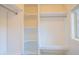 Well-organized closet with adjustable shelves and ample space for storage and organization at 4448 Tacoma Trce, Suwanee, GA 30024