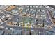Overhead shot displays the house's location in a new neighborhood with neat landscaping at 1006 Fendley St, Woodstock, GA 30188