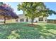 A well-manicured backyard with lush green grass and mature trees offers a serene outdoor space at 1550 Misty Valley Dr, Lawrenceville, GA 30045