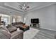 Bright open-concept living room with tall ceilings, living room and a view of other rooms at 1550 Misty Valley Dr, Lawrenceville, GA 30045