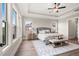 Bright bedroom with tray ceiling, large windows, and plush carpeting at 231 Laurel Vista Dr, Canton, GA 30114