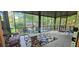 Inviting screened porch features stylish outdoor furniture and a serene view of the surrounding greenery at 2511 Oak Ave, Tucker, GA 30084