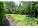 Lush, green backyard with beautiful landscaping and mature trees at 5199 Beech Forest Sw Dr, Lilburn, GA 30047