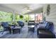 Inviting screened porch with wicker furniture, offering a relaxing outdoor living space at 5199 Beech Forest Sw Dr, Lilburn, GA 30047