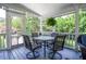 Charming screened porch with dining table and chairs, ideal for enjoying outdoor meals at 5199 Beech Forest Sw Dr, Lilburn, GA 30047