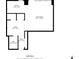 Floor plan for the unit with dimensions, along with locations for the living room, kitchen, and bathroom at 620 Peachtree Ne St # 1716, Atlanta, GA 30308