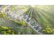 Beautiful aerial view of new construction homes nestled among lush green trees in a vibrant community at 237 Laurel Vista Dr, Canton, GA 30114