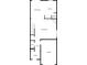First floor floorplan rendering that shows a dining area, kitchen, living room, bath, hall, foyer, and garage at 5221 Sherwood Way, Cumming, GA 30040