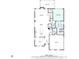 Detailed first-floor floor plan showing layout of living spaces, kitchen, and garage at 1809 Hanwoo Ln, Powder Springs, GA 30127