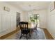 Charming dining room with wainscotting and a view to backyard at 7925 Silversmith Dr, Cumming, GA 30028