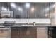 Well-equipped kitchen with granite countertops and stainless steel appliances and black cabinetry at 890 Memorial Se Dr # 105, Atlanta, GA 30316