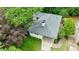 A birds-eye view shows a home with a gray roof, green lawn, carport and privacy fence at 2298 Pembrook Pl, Atlanta, GA 30324