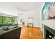 Spacious living room with hardwood floors and sliding doors to the deck at 845 Stratford Rd, Avondale Estates, GA 30002