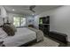 Cozy bedroom with modern accents including a flat screen television and sleek ceiling fan at 1892 Raven Hill Ne Dr, Atlanta, GA 30319