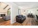 Spacious living room with wood floors, fireplace, and comfortable seating at 3262 Bluff Rd, Marietta, GA 30062