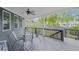 Back porch featuring a ceiling fan, plenty of room for outdoor seating, and views of the backyard at 4035 Pinebrook Cir, Cumming, GA 30028