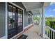 Inviting porch with stylish double doors and classic white columns offers a warm welcome at 4035 Pinebrook Cir, Cumming, GA 30028