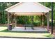 Picnic shelter with wooden posts and a roof overlooking lush greenery at 4093 Groveland Park Dr, Powder Springs, GA 30127