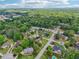 Wide aerial view of a suburban neighborhood featuring mature trees and meticulously kept homes at 771 James Cir, Lawrenceville, GA 30046