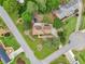 Aerial view of the neighborhood showcasing the well-maintained homes, mature trees, and cul-de-sac street at 771 James Cir, Lawrenceville, GA 30046