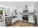 Well-lit kitchen features stainless steel appliances, quartz countertops, and stylish backsplash at 771 James Cir, Lawrenceville, GA 30046
