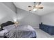 Spacious bedroom with gray walls and carpet with a vaulted ceiling and a ceiling fan at 2682 Arbor Glen Pl., Marietta, GA 30066