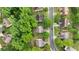 An aerial view of a neighborhood featuring tree lined streets and well-maintained homes at 4092 Duran Ln, Auburn, GA 30011