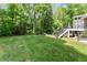 Lush green backyard with mature trees, offering a private outdoor space at 2841 Landing Dr, Marietta, GA 30066
