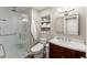 Bright bathroom with a glass-enclosed shower and modern fixtures at 2841 Landing Dr, Marietta, GA 30066