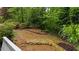 View of a backyard with retaining walls and natural woodland at 8555 Hope Mews Ct, Sandy Springs, GA 30350