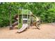 A vibrant playground with multiple slides, climbing walls, and fun features for children, surrounded by lush green trees at 1014 Seaboard Nw Ave, Atlanta, GA 30318