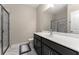 Bathroom featuring modern fixtures, glass-enclosed shower, marble vanity, and sleek finishes at 380 Parkside Meadow Dr, Marietta, GA 30064