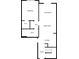 First-floor layout featuring a bedroom, bathroom, kitchen, living room, and dining area at 210 Cottonwood Creek Cir, Canton, GA 30114