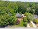 Aerial view of a home nestled among mature trees in a serene neighborhood setting at 4930 Forestglade Ct, Tucker, GA 30087