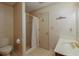 Classic bathroom with walk-in shower, toilet, and vanity at 4930 Forestglade Ct, Tucker, GA 30087