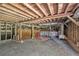 Unfinished basement with exposed ceiling and gravel flooring at 1795 Hutcheson Ferry Rd, Whitesburg, GA 30185