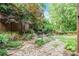 Beautifully landscaped backyard with stone pathway, lush greenery, and a cozy seating area; great for outdoor living at 2672 Brickell Square, Atlanta, GA 30341