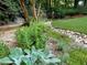 Serene backyard with stone accents, diverse plants, and lush green grass, creating a tranquil and inviting outdoor space at 2672 Brickell Square, Atlanta, GA 30341