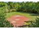 The baseball field in a verdant park, framed by mature trees and well-kept lawns at 3220 Goldmist Dr, Buford, GA 30519