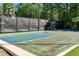Outdoor basketball court featuring lighting and fencing; perfect for neighborhood recreation at 3220 Goldmist Dr, Buford, GA 30519