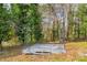 Backyard featuring an empty patio or deck frame surrounded by nature at 6684 Heathrow Ln, Stone Mountain, GA 30087