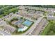 Community aerial view featuring community amenities including tennis courts, pool, and clubhouse at 2647 Sardis Chase Ct, Buford, GA 30519