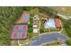 Aerial view showcasing a community recreation area with a pool, tennis courts, and playground at 10 Bayberry Ct, Acworth, GA 30101