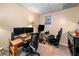 Bedroom with gaming chairs, desk, and cool graphic art at 164 Stoneforest Dr, Woodstock, GA 30189