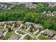 Expansive aerial shot showcases a community nestled amidst lush greenery, highlighting well-maintained homes and verdant surroundings at 2325 Manor Creek Ct, Cumming, GA 30041