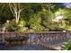 Backyard retreat featuring a serene pond and lush surrounding foliage at 3102 Royal Troon, Woodstock, GA 30189